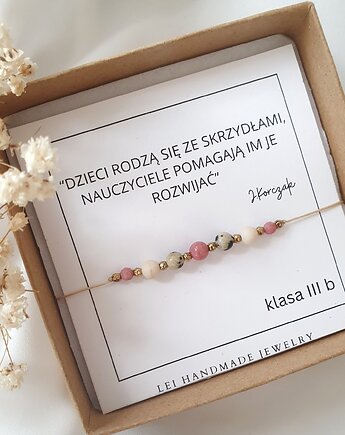 Bransoletka na DZIEŃ nauczyciela, LEI handmade 