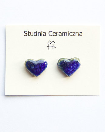 Kolczyki ceramiczne serca 9 mm, studnia ceramiczna