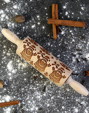 Świąteczny-wałek grawerowany do ciastek, mały, Rolling Pin Collection