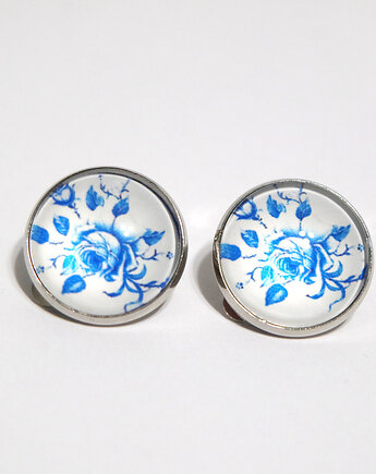 Klipsy - Niebieska róża - duże, yenoo