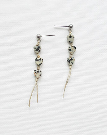 Kolczyki serduszka Jaspis dalmatyński, galeria nuit