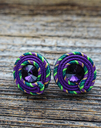 Fioletowe kolczyki soutache, Mró Soutache