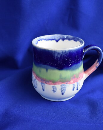 Kubek ceramiczny tricolor średni róż, Kobaltowa Sroka