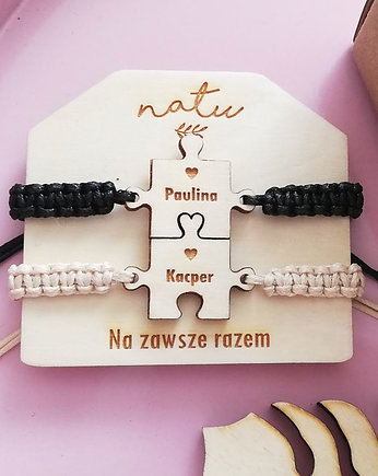 Zestaw bransoletek Puzzle z grawerem, Natu Artwork