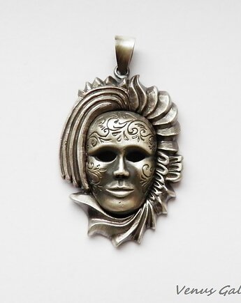 Maska Wenecka IX - wisiorek srebrny, VENUS GALERIA