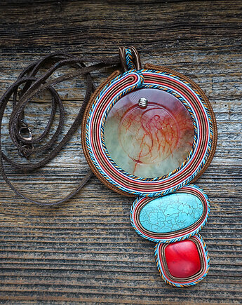 Wisior soutache yin-yang, Mró Soutache