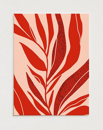 Red plant / Oryginalna grafika / poster print / plakat, Alina Rybacka