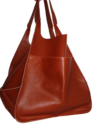 DUŻA POJEMNA TOREBKA ze skóry naturalnej na ramię, bagoo