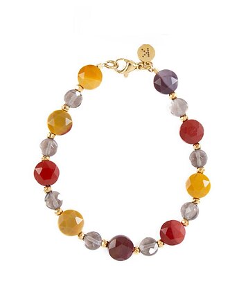 Bransoletka w jesiennych kolorach z brązem - Wersja Pozłacana, Kulka Bransoletki