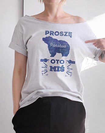 Oto miś Szary Oversize, ONE MUG A DAY