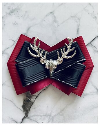 Brosza   z Reniferem New Collection Mikołajki Święta, Pudrowy Różowy