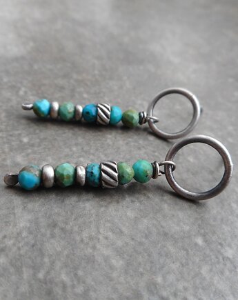 Turkusiki na okrągło srebro 925, Lahovska