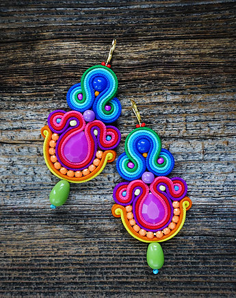 Bardzo kolorowe kolczyki soutache, Mró Soutache