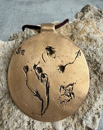 Wisior z odciskiem prawdziwych roślin, Metalova Magia