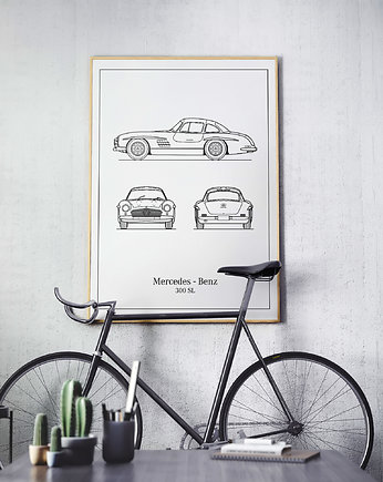 Plakat Legendy Motoryzacji - Mercedes 300 SL, Peszkowski Graphic