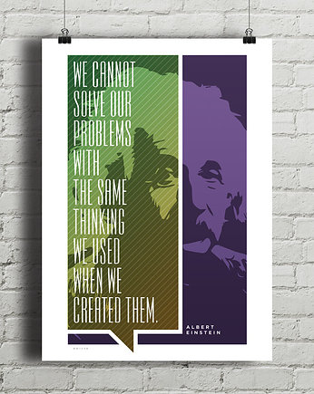 Albert Einstein - plakat z cytatem, minimalmill