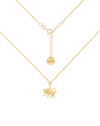 Pozłacany choker pancerka ze znakiem zodiaku Byk, MANJE