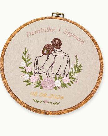 Ślubna, indywidualna dedykacja, haft w oprawie vintage, Plasun