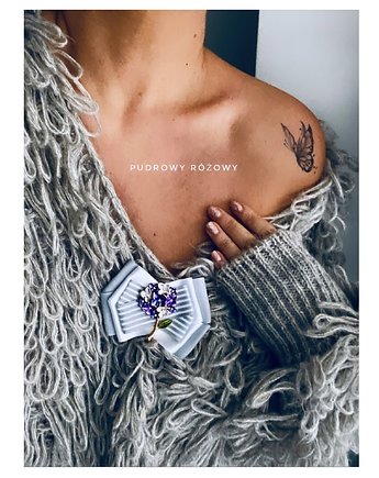 Brosza Hortensja z kwiatowej kolekcji NEW, Pudrowy Różowy