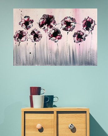 Wiosna Kwiaty 45x65 cm ręcznie malowany sygnowany, Joanna Bilska