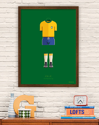 Pele - piłka nożna - plakat 50x70 cm, minimalmill
