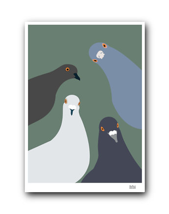 Plakat Gołębie zielone, Hultaj Design