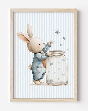 Plakat Na Ścianę Dla Chłopca Niebieskie króliczki nr. 4, Dekoracjan