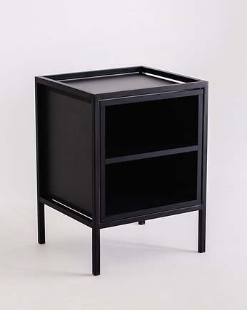 Regał stolik nocny z półkami SKAP BLACK 1R1 SHELF - czarny, CustomForm