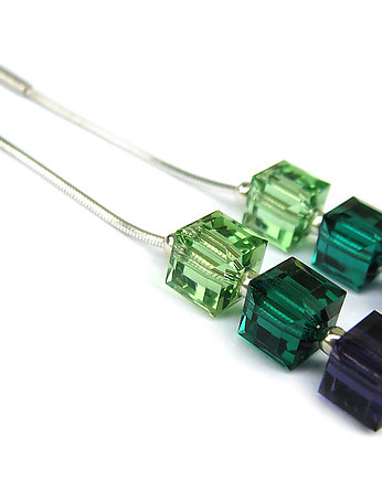 Kolczyki z kosteczkami kryształ Swarovski - Irysy, Marisella