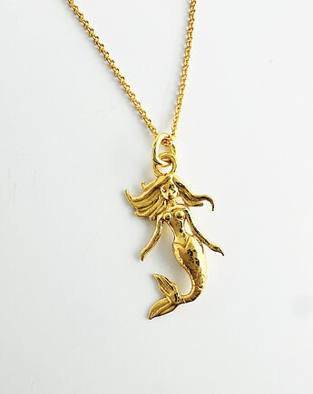 Naszyjnik syrena, złota mała syrenka