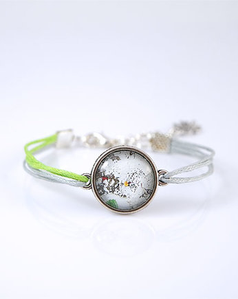 Bransoletka - Murek - szara, zielona, sznureczki, yenoo