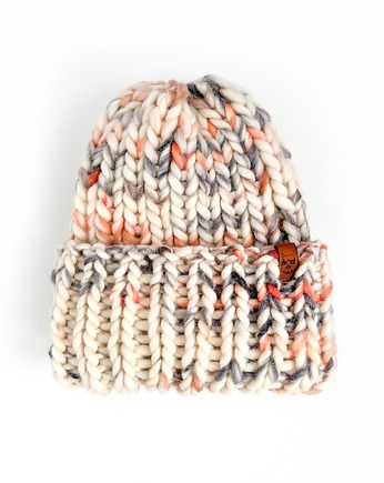 Czapka zimowa oversize z grubej wełny jesienne kolory, Holy Alpaca Knit