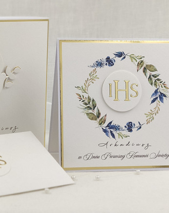 Kartka na komunię z pudełkiem i kopertą, 39D, Anna Art and Crafts