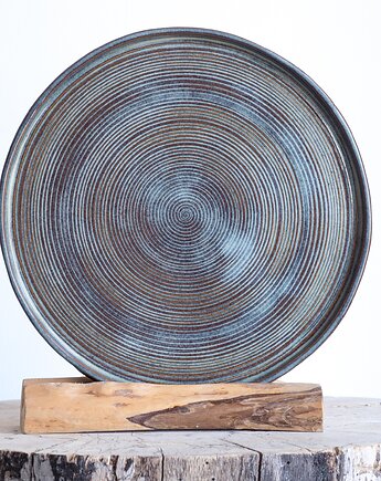 Talerz toczony  23 cm, rękodzieło, studnia ceramiczna
