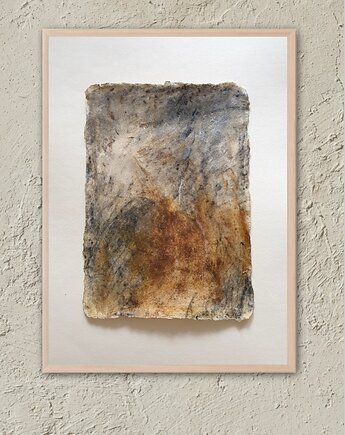 Abstrakcja wabi sabi nr 04, pigmenty ziemne, akryl, naniby