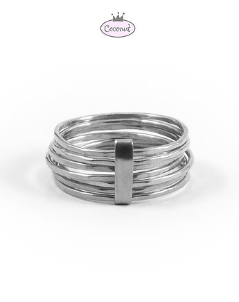 Pierścionek SLIM-7 srebro na wymiar, COCONUT