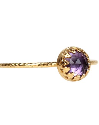 Złoty pierścionek Petite z ametystem, Blooming Stones