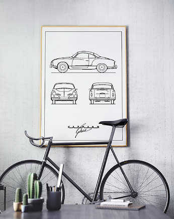 Plakat Legendy Motoryzacji - Karmann Ghia, Peszkowski Graphic
