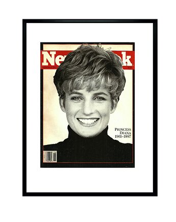 Plakat Oryginalna oprawiona okładka NEWSWEEK z księżną Dianą z 1997 r, RiskyWalls