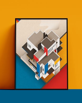 Plakat dom własny Theo van Desburg, de Stijl, Konrad Kunc