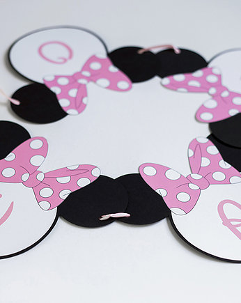 Girlanda personalizowana na urodziny MYSZKA MINNIE, WOW party