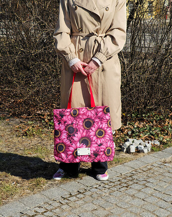 Torebka typu tote w różowe słoneczniki, modeMania