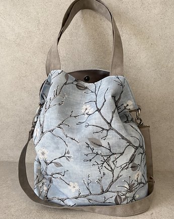 Torba, worek XXL - kwiaty wiśni, PRACOWNIA 166