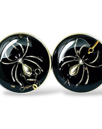 Spinki do mankietów pająki - SPIDER (BLACK) + Pudełko, DROBINY CZASU