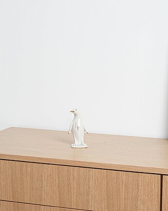 Porcelanowa figurka pingwin, włoski design, lata 70, produkcja: Włochy, Przetwory design