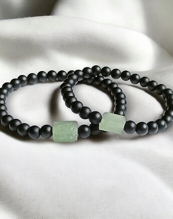 Komplet dla pary : AWENTURYN & ONYKS : na gumce, kaktusia