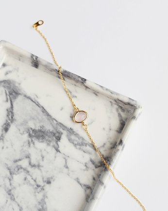 16k Gold Plated Framed Rose Glass Bracelet, Le Boho Bleu