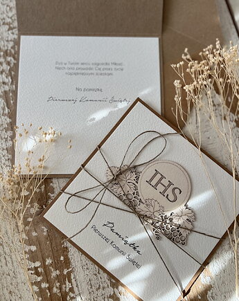 Kartka na komunię - pamiątka komunii ręcznie robiona, sorte