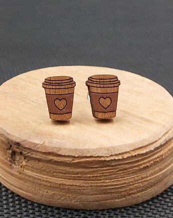 Kolczyki drewniane KAWA, SIAMIL ART