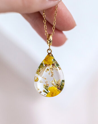 Wisiorek z kompozycją kwiatową, nature gift